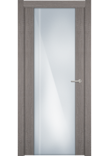 Двери Статус 331 Дуб серый стекло с Вертикальной гравировкой