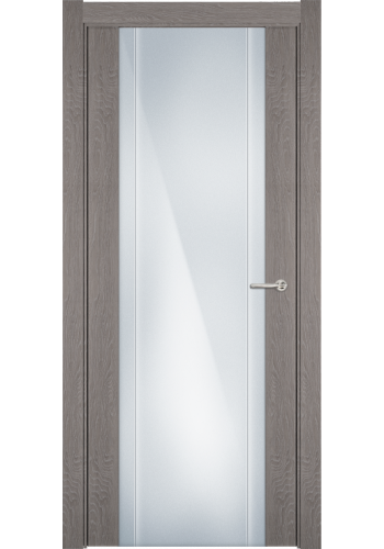 Двери Статус 332 Дуб серый стекло с Вертикальной гравировкой