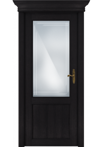 Двери Статус 521АР Дуб черный стекло Английская решетка