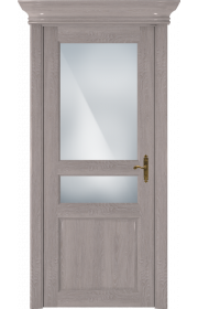 Двери Статус 533 Дуб серый стекло Сатинато белое матовое
