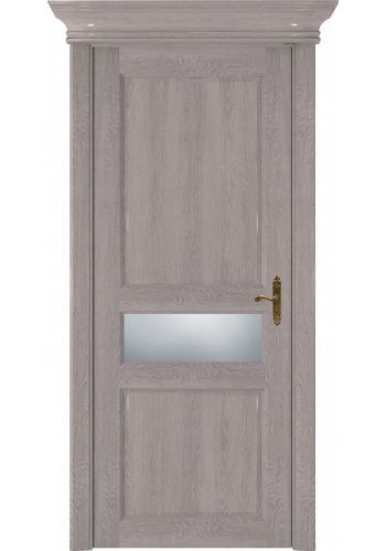 Двери Статус 534 Дуб серый стекло Сатинато белое матовое