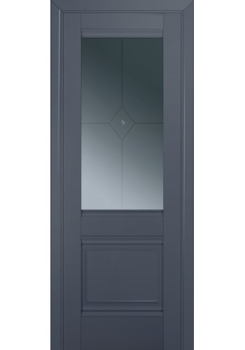 Двери Профиль Дорс 2U Антрацит Стекло Узор графит 1