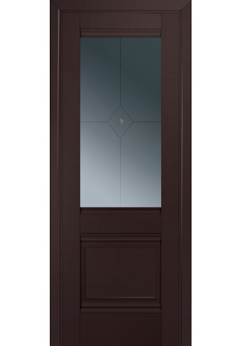 Двери Профиль Дорс 2U Темно-коричневый Стекло Узор графит 1