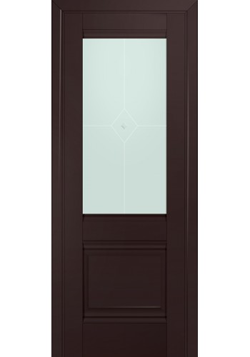 Двери Профиль Дорс 2U Темно-коричневый Стекло Узор матовый