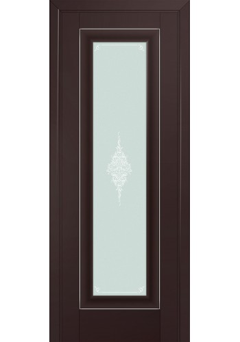 Двери Профиль Дорс 24U Темно-коричневый Стекло Кристалл Матовый Серебро
