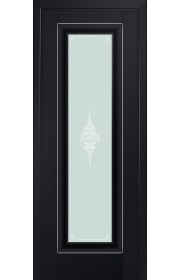 Двери Профиль Дорс 24U Черный матовый Стекло Кристалл Матовый Серебро