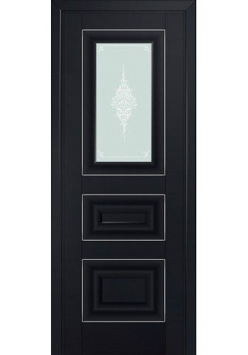 Двери Профиль Дорс 26U Черный матовый Стекло Кристалл Матовый Серебро