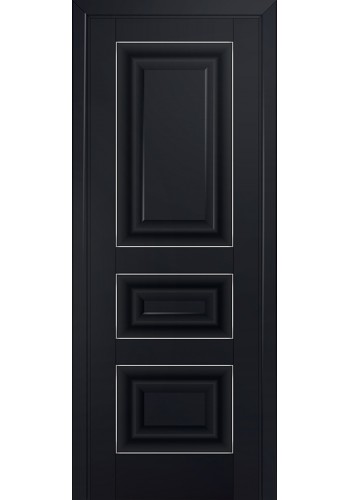 Двери Профиль Дорс 25U Черный матовый ДГ Серебро
