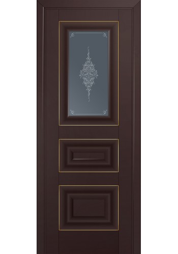 Двери Профиль Дорс 26U Темно-коричневый Стекло Кристалл Графит Золото