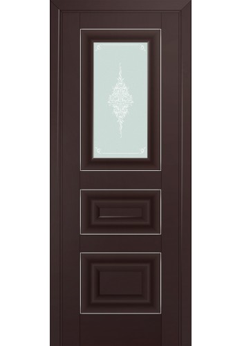 Двери Профиль Дорс 26U Темно-коричневый Стекло Кристалл Матовый Серебро