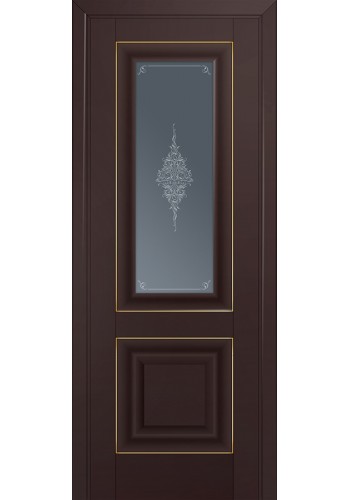 Двери Профиль Дорс 28U Темно-коричневый Стекло Кристалл Графит Золото