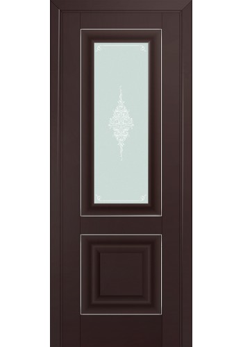 Двери Профиль Дорс 28U Темно-коричневый Стекло Кристалл Матовый Серебро
