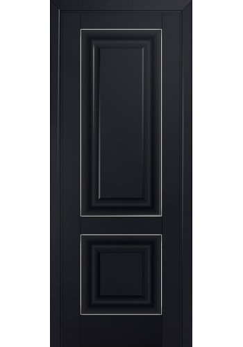 Двери Профиль Дорс 27U Черный матовый ДГ Серебро