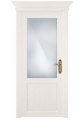 Двери Статус 521 Дуб белый стекло Сатинато белое матовое