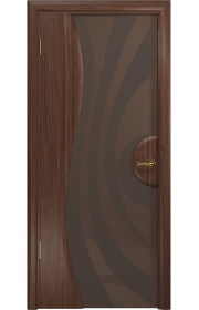 Двери Арт Деко Ветра 1 Американский орех Стекло бронза с рисунком
